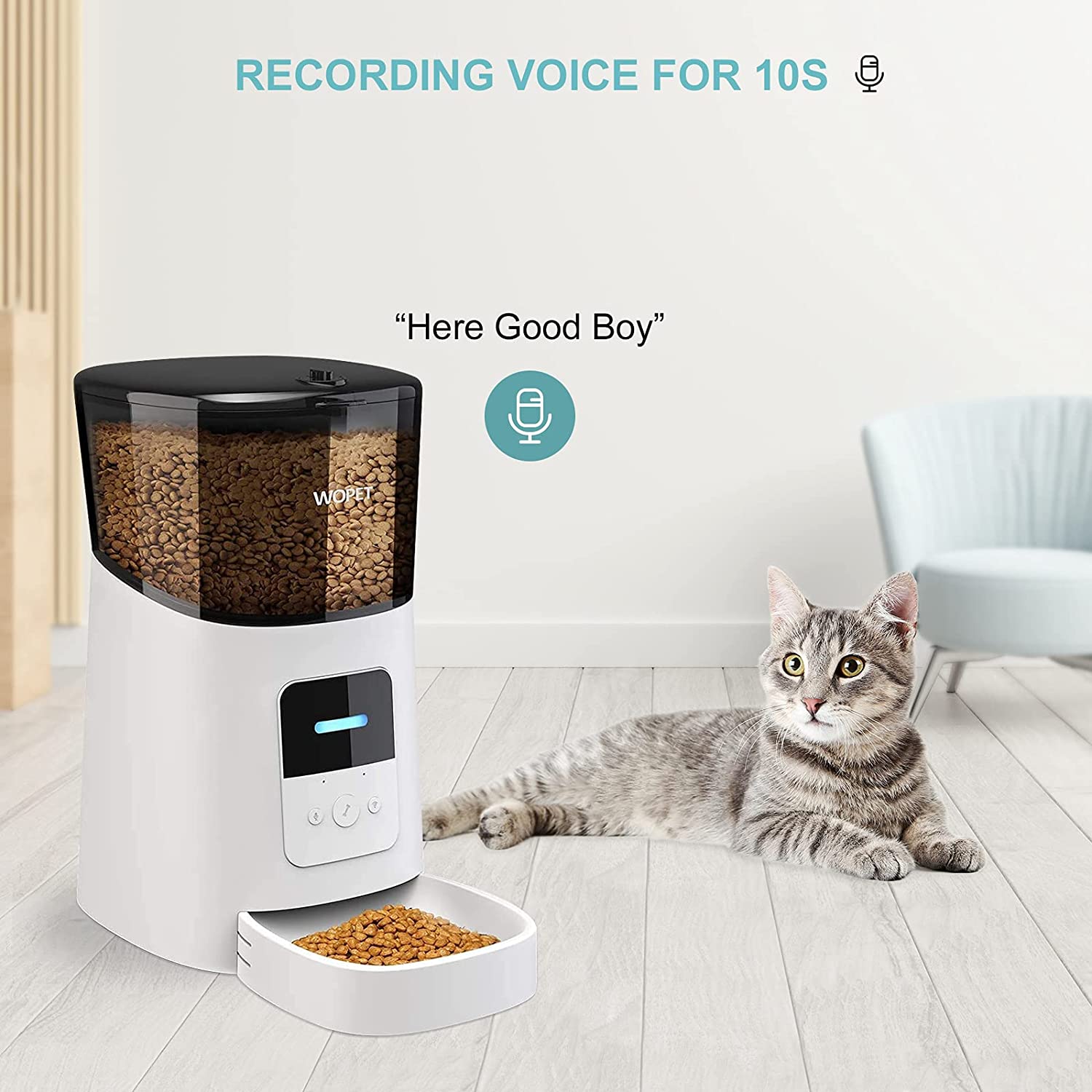6L Automatic Cat Feeder (Up to 15 Meals per Day)